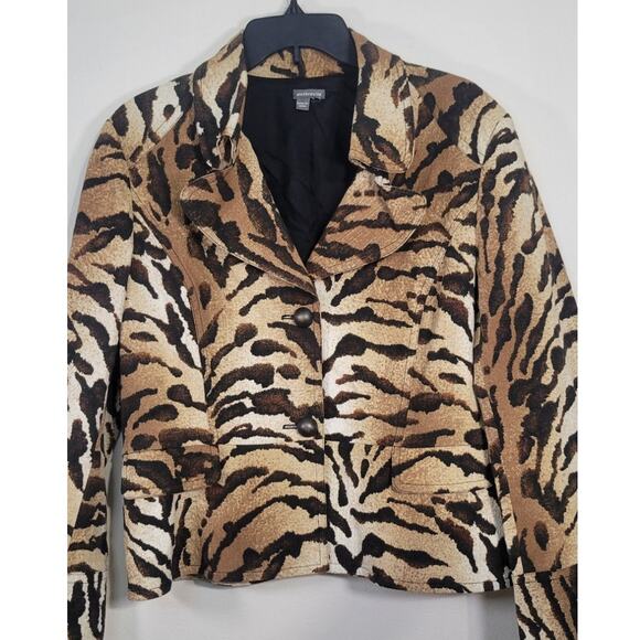 Anthracite Anthropologie Jacket Womens Size X-Large Cheetah Print 2 Button NWOT - Picture 2 of 11